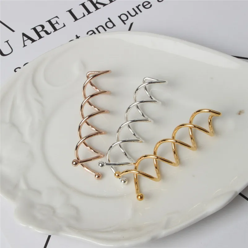 

10pcs Women Gold Silver Spiral Spin Screw Bobby Pins High-polished Hair Barrettes To Make Hair Buns Bride Hair Clips