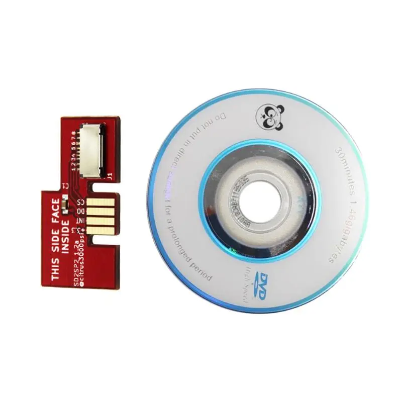 

D2SP2 Adapter TF Card Reader Replacement + Swiss Boot Disc Mini DVD for NGC NTSC