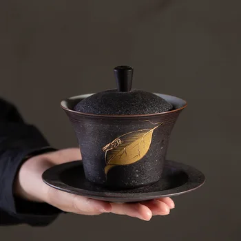 

Stoneware Gai Wan Cha Cup Kung Fu Tea Household Tea Ceramic Queen Sancai Tureen Cup Dry-Bulb Teacup Gaiwan Sopera De Ceramica
