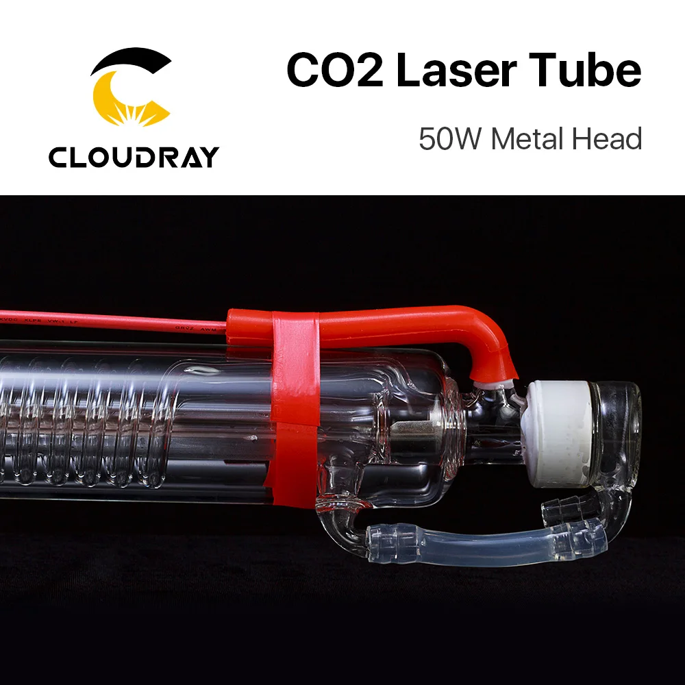Cloudray Upgraded CO2 laser tube Metal Head 1000MM 50W Dia.50 Glass Pipe Lamp CO2 Laser Engraving Cutting Machine