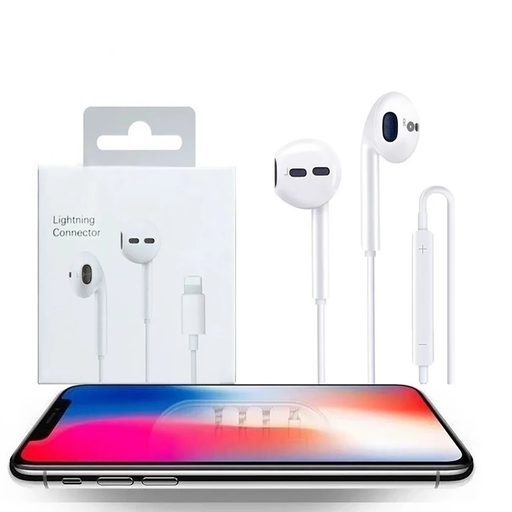 Подходит для телефонов iPhone с плоской головкой 7 7 Plus 8 8 Plus x XS Max XR вставные наушники Bluetooth