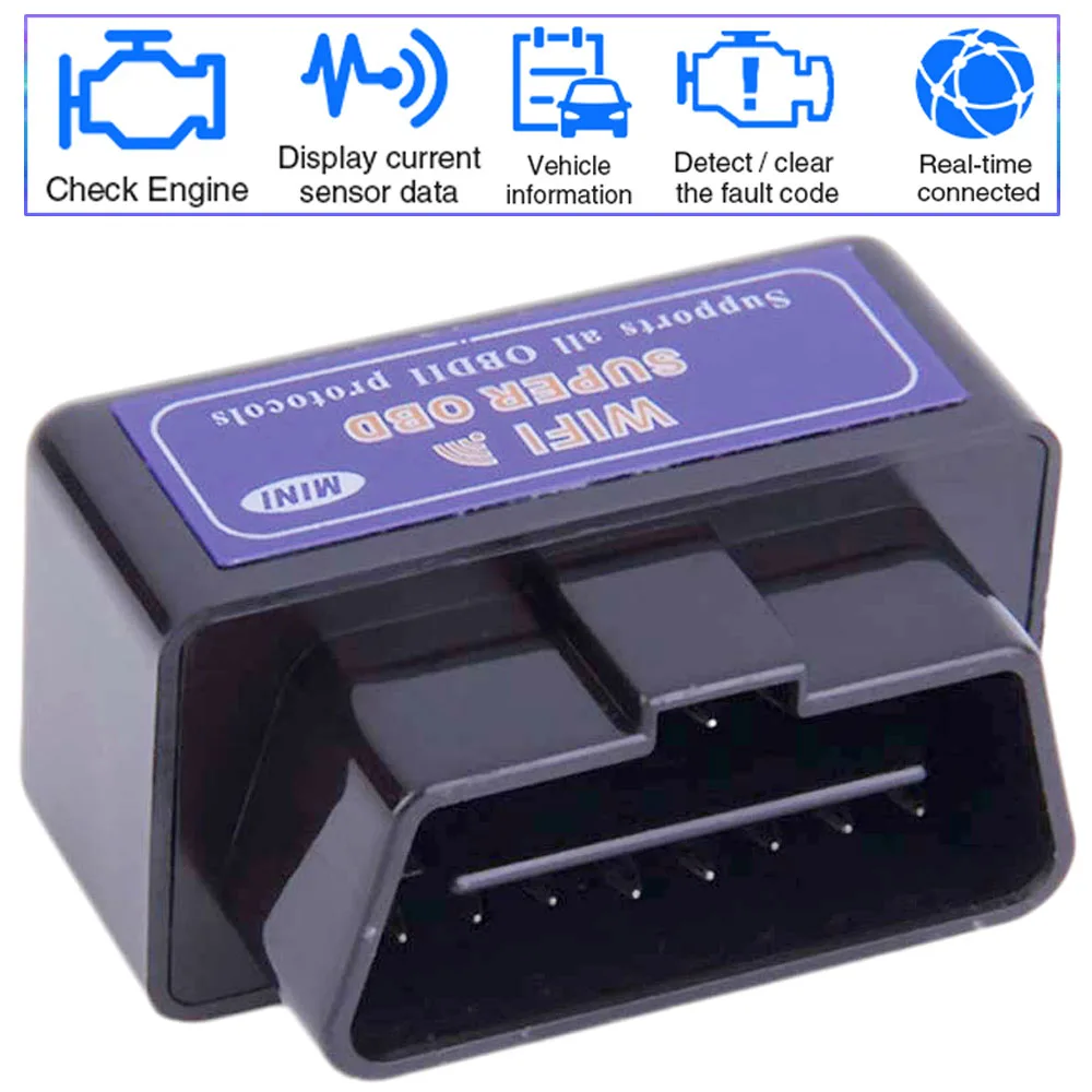 Диагностический автомобильный мини сканер ELM327 OBD2 Wi Fi V1.5 протокол OBDII для Peugeot Citroen