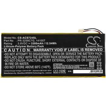 

Cameron Sino Battery for Acer Iconia Talk S A1-734 Replacement 141007 KT.0010N.001 PR-3258C7G 3300mAh