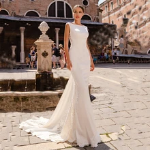 

SoDigne Soft Satin Mermaid Wedding Dress Lace Appliques Bridal Dress Custom Made Wedding Gown vestidos de noiva Plus size