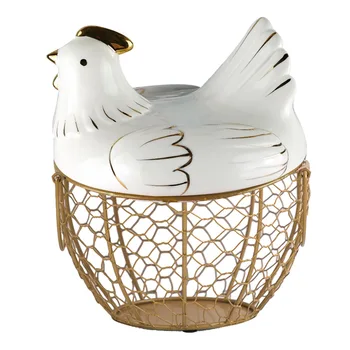 

Kitchen With Lid Cute Desktop Farmhouse Style Eggs Storage Basket Stainless Steel Multi-function Vegetables Container Organizer