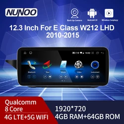 Reproductor Multimedia para coche Mercedes Benz Clase E W212 Coupe Sedan, Radio con pantalla de 12,3/10,25 pulgadas, Carplay, Qualcomm MSM8953, vídeo DVD