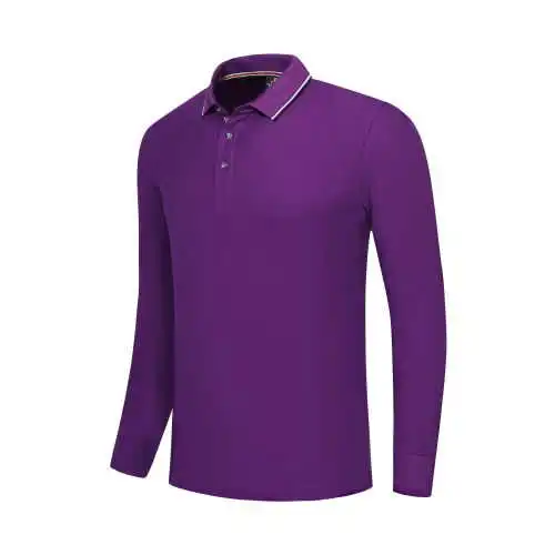 Purple YCS магазин на заказ вышитые/печать рубашки поло для мужчин с вашим собственным текстовым дизайном индивидуальные Униформа с длинным рукавом Поло для компании Логотип - Цвет: Purple