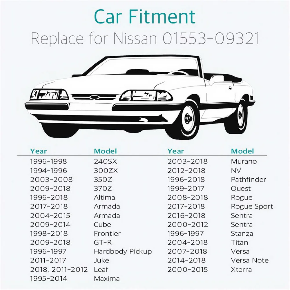 100 шт. 01553 09321 8 мм Пластиковые заклепки зажимы для Subaru Infiniti Nissan NV Altima Maxima Murano Versa Sentra