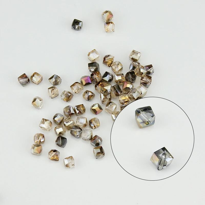 4 мм квадратные Австрийские бусы прямые геометрические бусины с наклонным