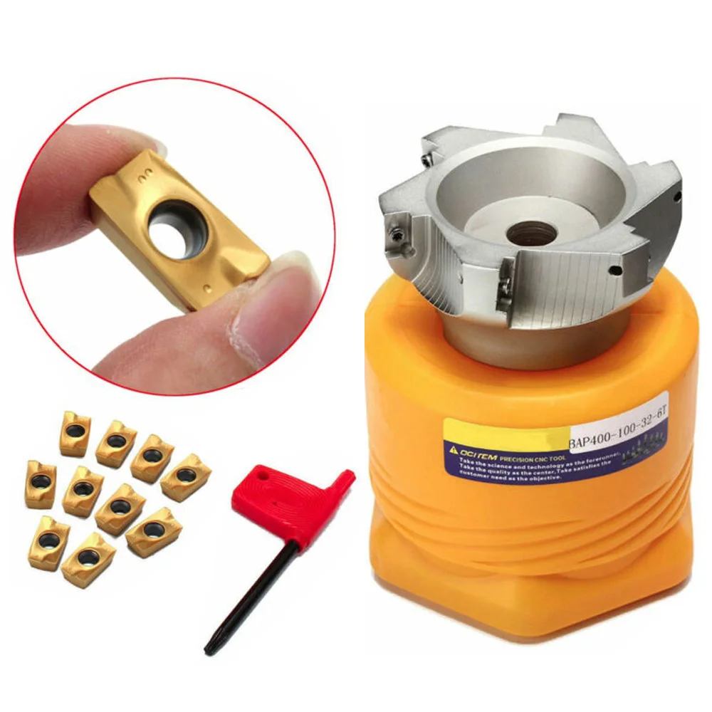 

BAP 400R-100-32-6F Indexable Face Milling Cutter 6 Flute+10pcs APMT1604PDER DP