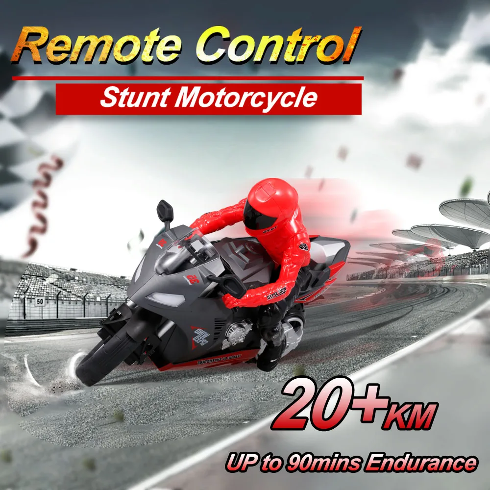RC мотоцикла 1:6 Дистанционное Управление мотоциклы 20км/ч 2WD 6 осевой гироскоп 2 4 ГГц