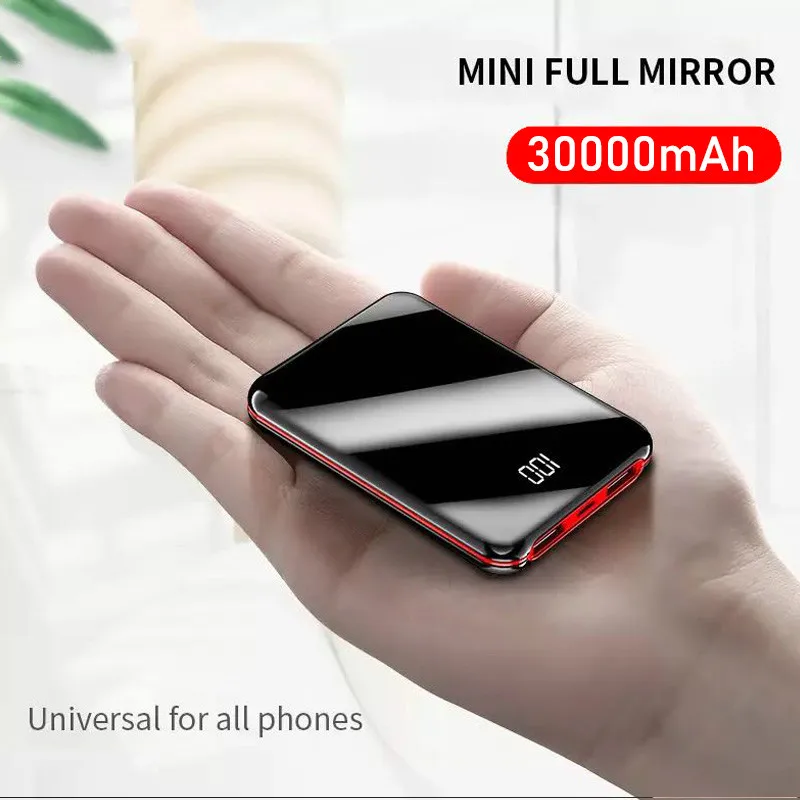 Портативный внешний аккумулятор 30000 мАч для смартфона мини зарядное устройство 2
