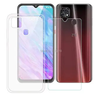 Перейти на Алиэкспресс и купить Для zte Blade 20 Smart 2019 чехол + Защитная пленка для экрана Защитная пленка из закаленного стекла для zte Blade 20 Smart 2019 6,49 дюйма