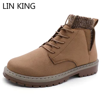 

LIN KING Western Boots Men Suede Leather Botas Men Ankle Boots Original Male Short Casual Shoes British Style Spring Autumn Boot