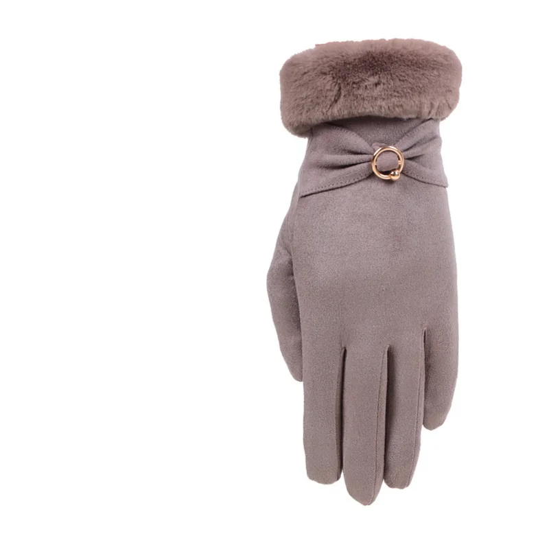 StyleJ H10077 зимние женские утепленные перчатки, теплые, для улицы, морозостойкие, сенсорный экран, варежки, женские, простые, элегантные, для вождения, для верховой езды, муфта для рук - Цвет: StyleJ