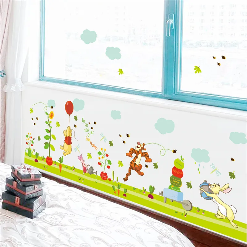 Disney Cartoon Winnie The Pooh Bear Wall Sticker For Kids Rooms Children DIY Art Mural Wall Decals Paper Baby Room Poster Mural Disney Cartoon Winnie The Pooh Bear Wall Sticker For Kids Rooms Children DIY Art Mural Wall Decals Paper Baby Room Poster Mural