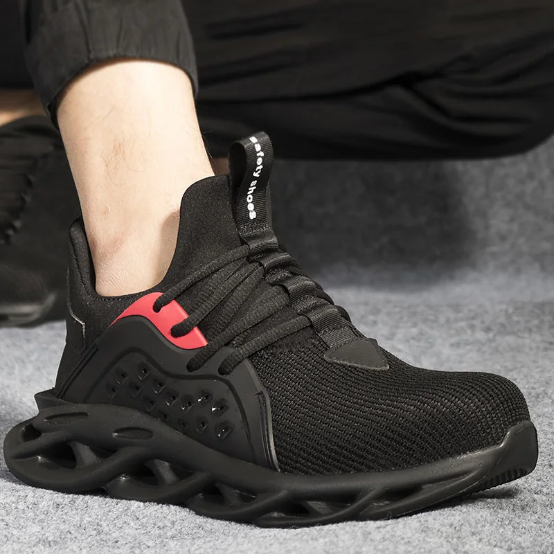 Breathable Safety Shoes Men Boots Anti-Smashing Construction Work Sneakers Lightweight Steel Toe Cap Work Safety Boot For Men