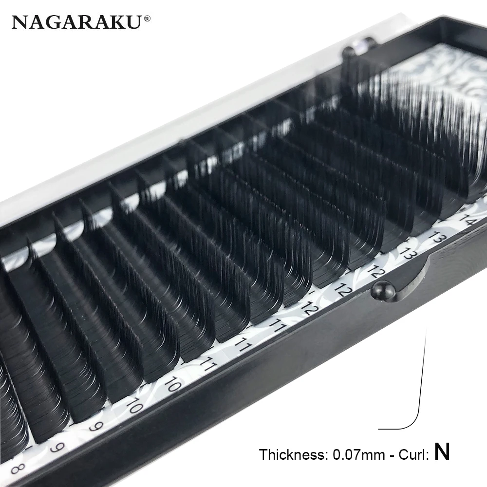 NAGARAKU N curl L 7 ~ 15 мм mix искусственные норковые Индивидуальные ресницы мягкие