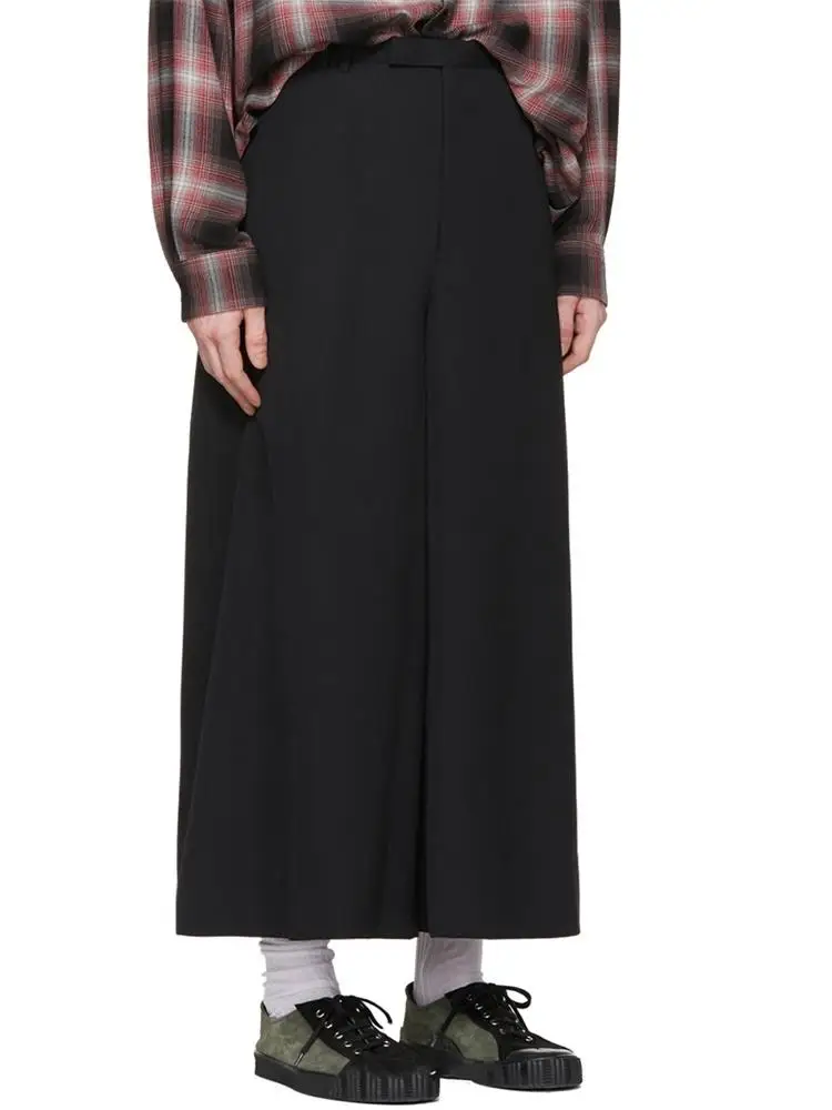 Men's Pant Skirt Casual Pants Wide Leg Pants Spring And Autumn New Black Contracted Loose Hanging Feeling Design Fashion