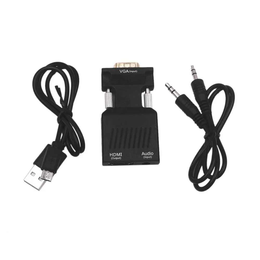 Преобразователь из VGA в HDMI HD Plug and Play с аудио VGA2HDMI AV видео кабель адаптер для ПК ноутбука для монитора ТВ