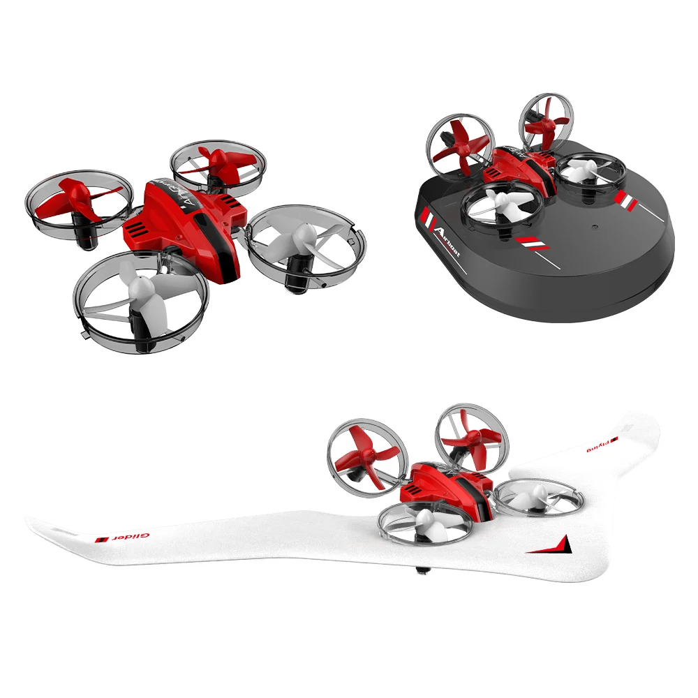 L6082 RC беспилотный самолет ховеркрафт 3 в 1 Quadcopter Glider Airship 2 4G многофункциональный