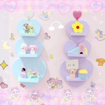 

Cute Cartoon 3-layer rack Storage Rack For Kids Room Decor Need Assemble by yourself Kids Room Decor Wood Shelf Wall Rack
