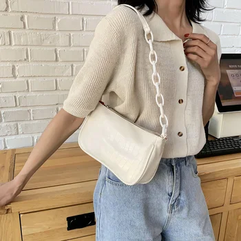 

Women Handbags Female Leather Fashion Retro Alligator Pattern Classic Elegant Ladies Shoulder Handbags Solid Color Shoulder Bags