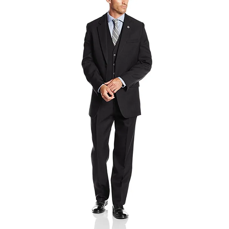 

Custom Made Men Suits Wedding Party Elegant Tuxedos 2 Button 3 Piece Slim Fit Wedding Groom Tuxedos (Jacket+Pants+Vest) G504
