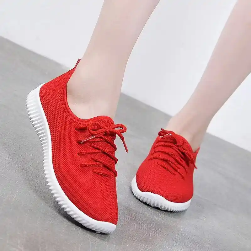 solid red shoes