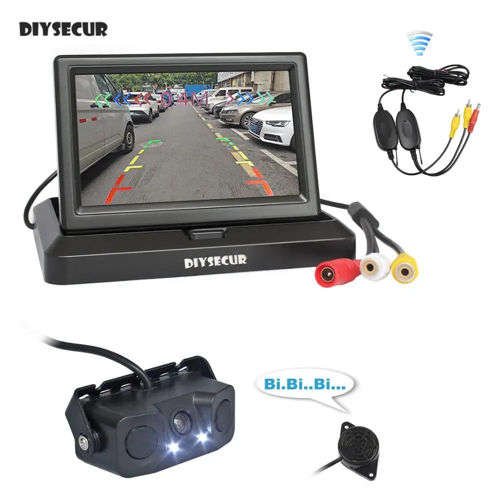 Diysecur Wireless 5 Inch Car Reversing Camera Kit Back Up Car Monitor