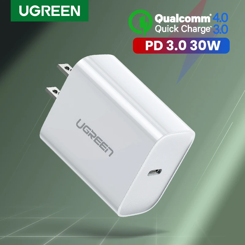 Ugreen PD Ladegerät 30W Quick Charge 30 QC USB Typ C Schnelle Ladegerät für iPhone 11 X Xs 8 macboo