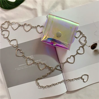 

Korean PVC Girl Waist Pack Fashion Personalized Transparent Mini Waist Belt Bag Hip Hop Casual Summer Color Waist Pack New DA60Y