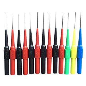 

13Pcs Insulation Piercing Needle Non-Destructive Pin Test Probes,4mm Banana Socket for Car Tester Red/Black/Blue/Green/Yellow