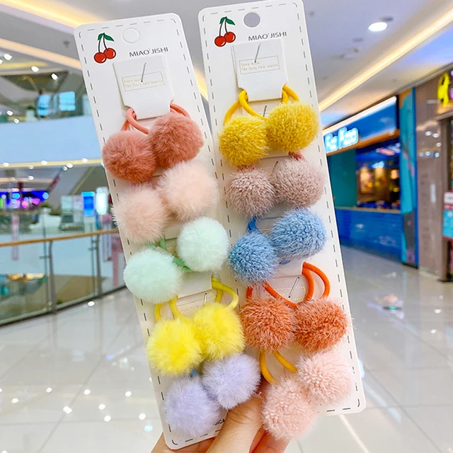 10/20/24 Pcs/Set Baby Girls Cute Cartoon Flower Scrunchies Rubber Bands Children Lovely Elastic Hair Bands Kids Hair Accessories hair ball-b-20 Pcs