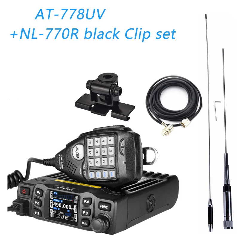 AnyTone AT-778UV II Dual Band Transceiver Mini Mobile Radio Station VHF 136-174 UHF 400-480MHz Amateur Radio  Walkie Talkie 25W walkie talkie set Walkie Talkie