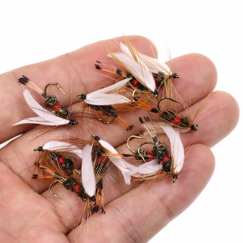 Vampfly 10pcs/pack #10 Fly Fishing Lure Royal Coachman Dry Flies For Trout Greyling Char Fishing Bait Lure