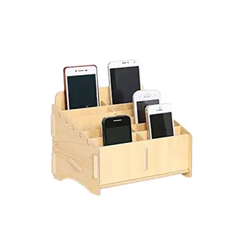 

12 Compartments Creative Wooden Mobile Phone Storage Management Box Desk Supplies Organizer Classroom Office Meeting Home Multif