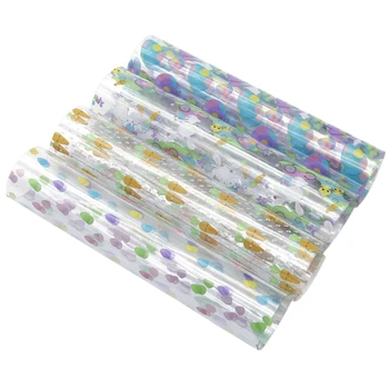 

David accessories 20*34cm Transparent Faux Synthetic Leather Fabric DIY Bow Bag Phone Cover Material Home Decoration,1Yc8056