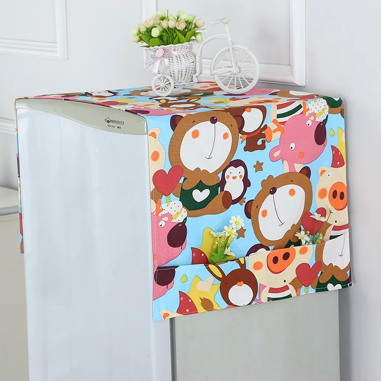 55x130cm H pattern Современные поперечные полотенца ролик стиральная машина пылезащитный чехол одно отверстие холодильник полотенце холодильник хранения висячая сумка - Цвет: 55x130cm H pattern