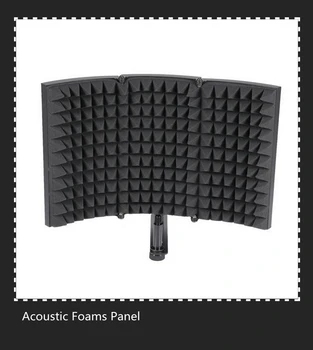 

Foldable Microphone Acoustic Isolation Shield Acoustic Foams Panel Studio for Recording Live Broadcast Microphone Accessories