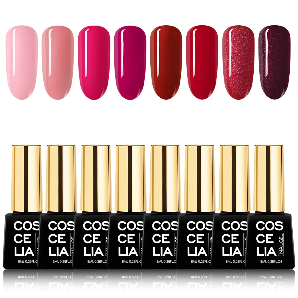 Set L COSCELIA 8 шт./компл. набор гель-лаков для ногтей Набор для ногтей Гель-лак 40 цветов для дизайна ногтей маникюрный набор для ногтей для маникюра - Цвет: Set L