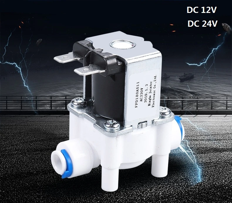 DC 12V 24V 1/4 " NC Electric Solenoid Valve Magnetic Water Air Inlet Flow Switch