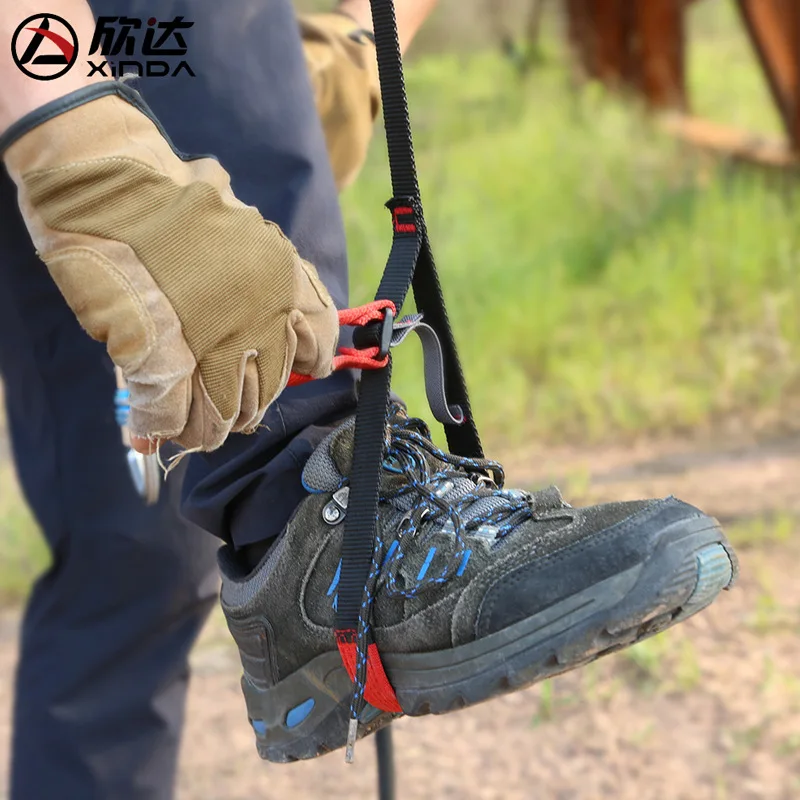 Professional Adjustable Webbing Foot Loop Climbing Polyester light Dinima Ascender Belt Device Band Rock Climb Equipment