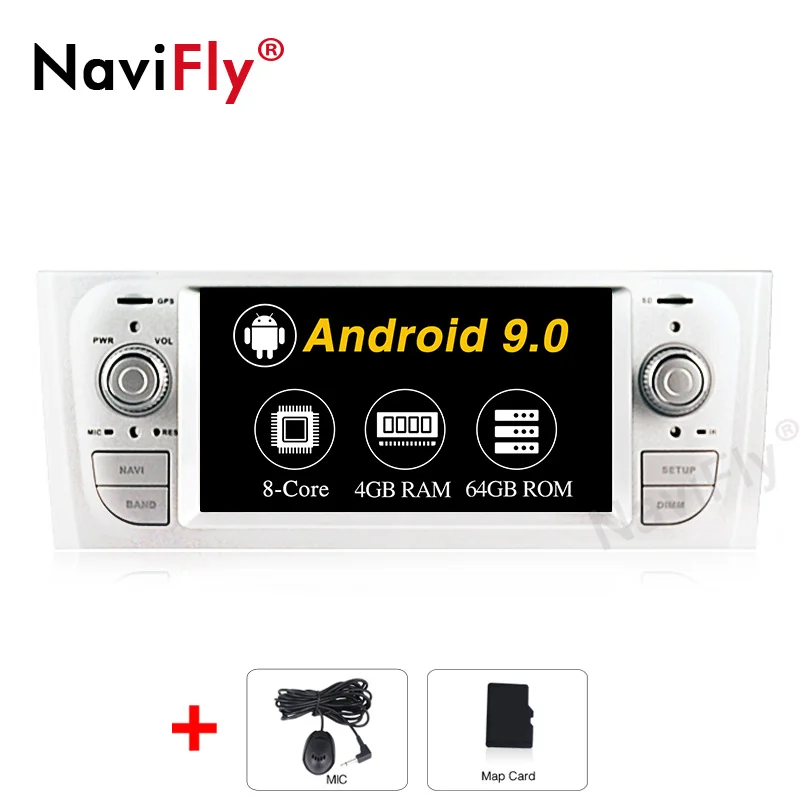 NaviFiy 6,1 дюймов Android 9,0 Восьмиядерный 4G+ 64G Coche DVD мультимедиа для Fiat Viejo Punto 2007-2012 автомобильный Радио gps Navegacion BT - Цвет: 4G RAM 64G ROM