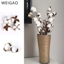 10 шт. искусственный цветок хлопок голова для свадьбы Рождество украшение дома DIY Рождественский венок натуральные сухоцветы цветочный букет