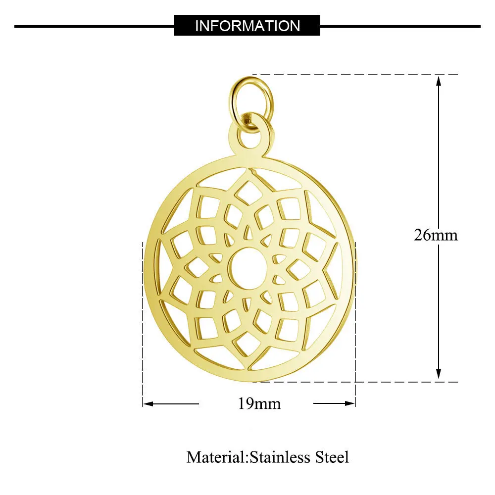 7-Piece Titanium Stainless Steel Yoga Chakra Pendant Set