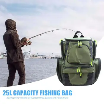 

Hot Sale Handbags Portable Delicate Design 25L Capacity Fishing Bag Multifunctional Storage Backpack Lure Fishing Tackle