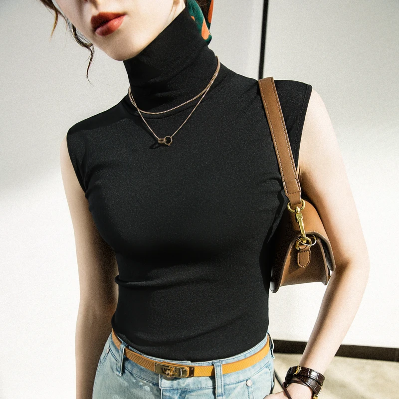 Women-Slim-Turtleneck-Basic-Tank-Tops-Female-Mesh-Camis-Sleeveless ...