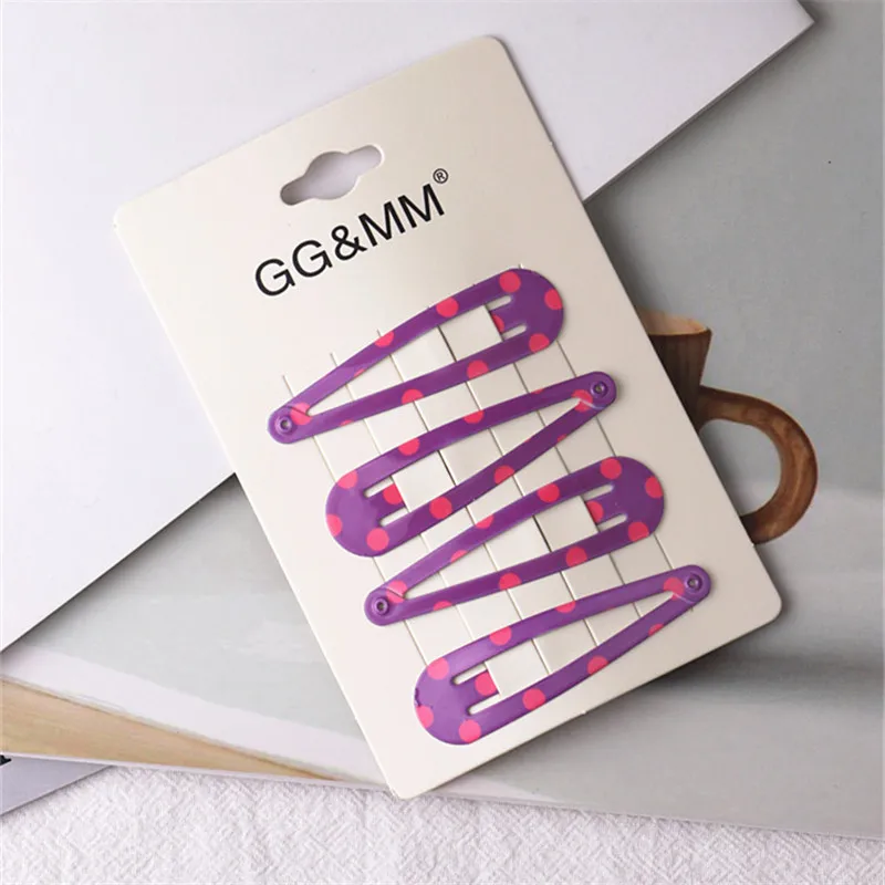 4Pcs/set New Lovely Cartoon Heart Type Metal Candy Color Girls Hairpins Hair Clip Kids Headwear Children Accessories Baby BBClip