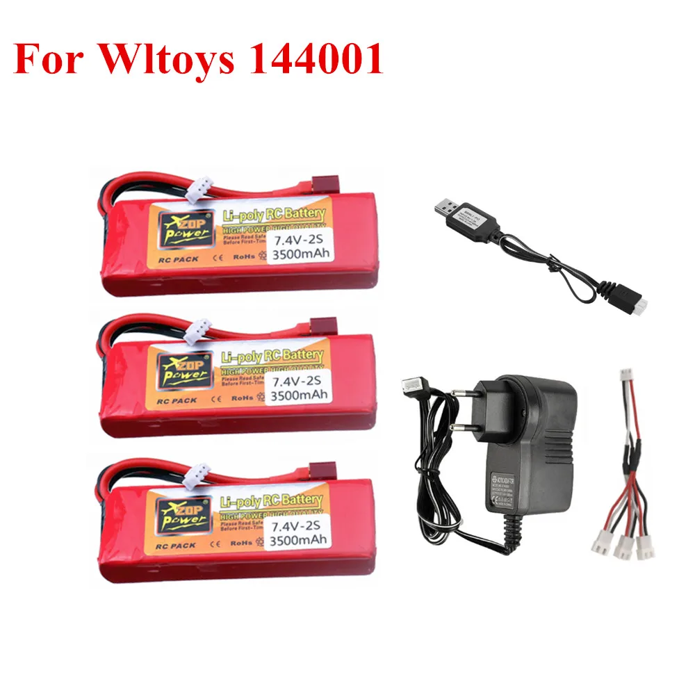 144001 автомобиль 2s 7 4 В 3500 мАч Lipo аккумулятор T-образный разъем для Wltoys 1/14 RC Лодка с